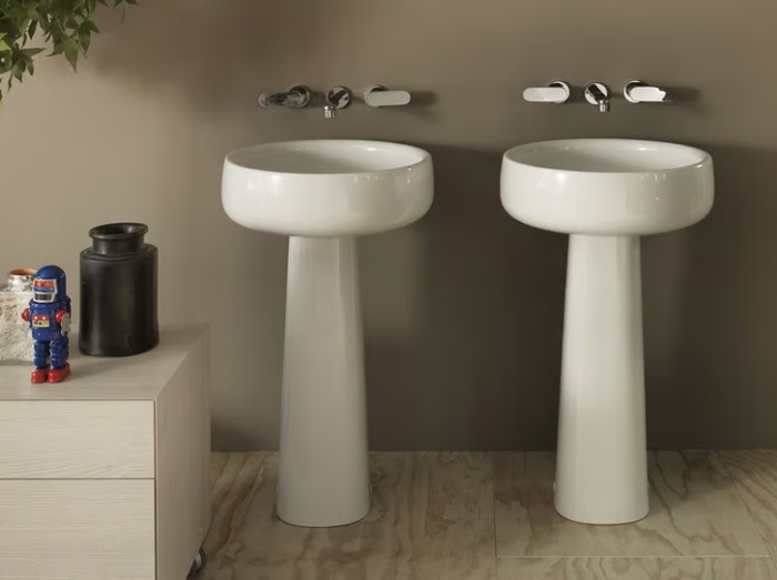 BONOLA 50 - Freestanding round white-paste washbasin _ Ceramica Flaminia